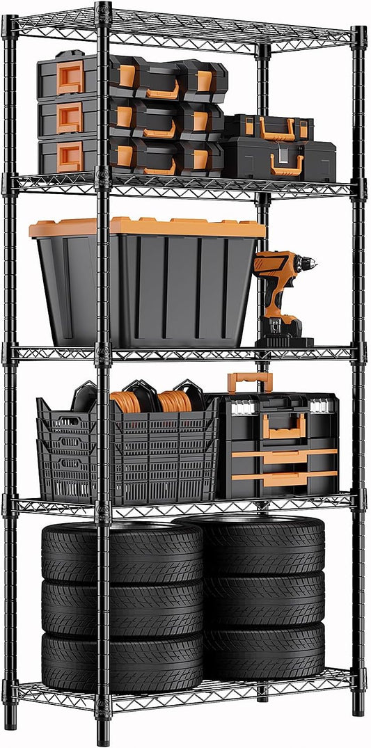 1250 lbs Storage Shelving Unit - 5-Tier Steel Organizer Rack