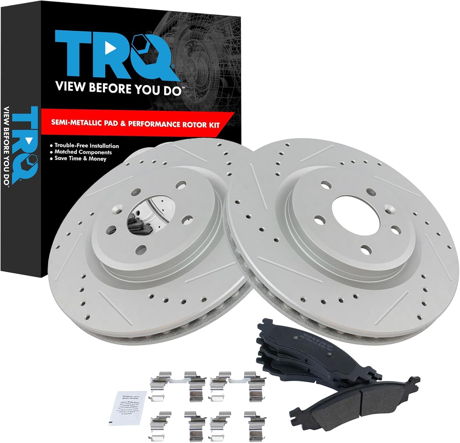 TRQ Front Performance Brake Pad & Rotor Kit for Ford Taurus