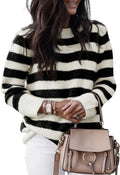 Dokotoo Crewneck Striped Color Block Sweater - Cozy Fall Staple