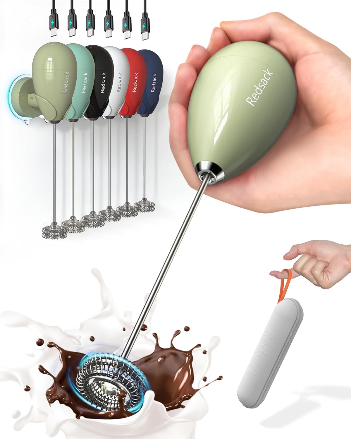 USB Rechargeable Milk Frother for On-The-Go Frothing