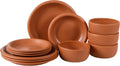 Corsica Clay 12 Piece Stoneware Dinnerware Set - Burnt Apricot