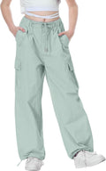 Rolanko Parachute Pants for Girls: Y2K Cargo Trousers