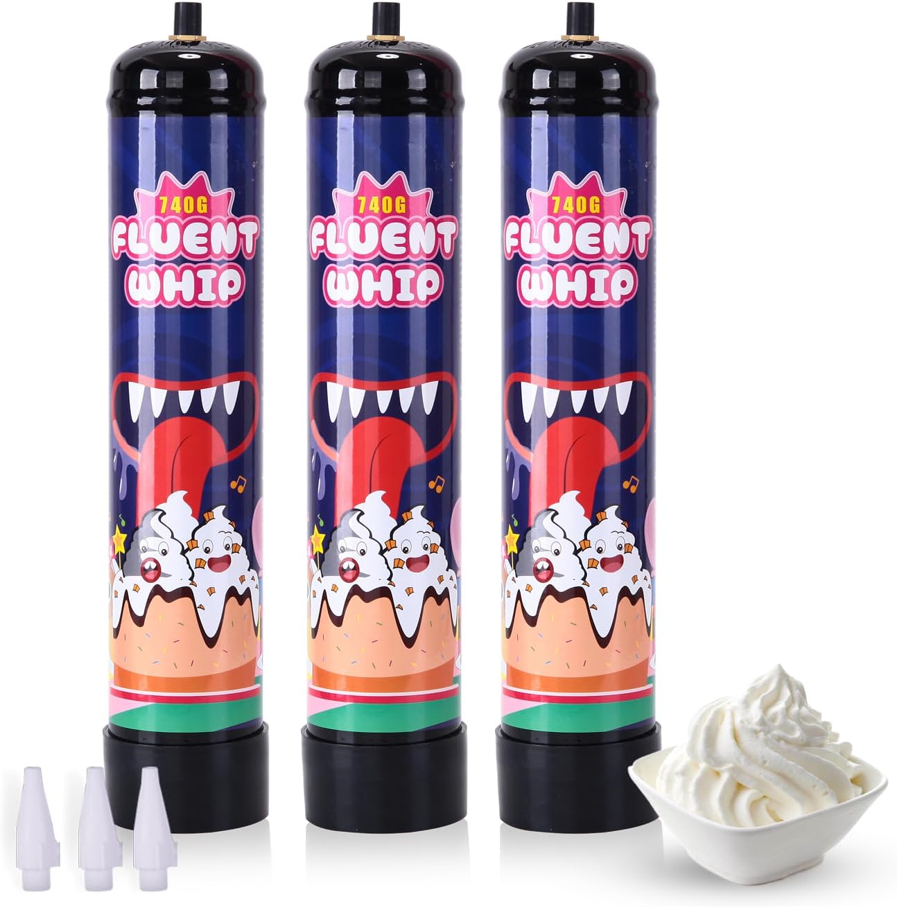 LightningWhip 3-Pack 1.1L Nitrous Oxide Chargers