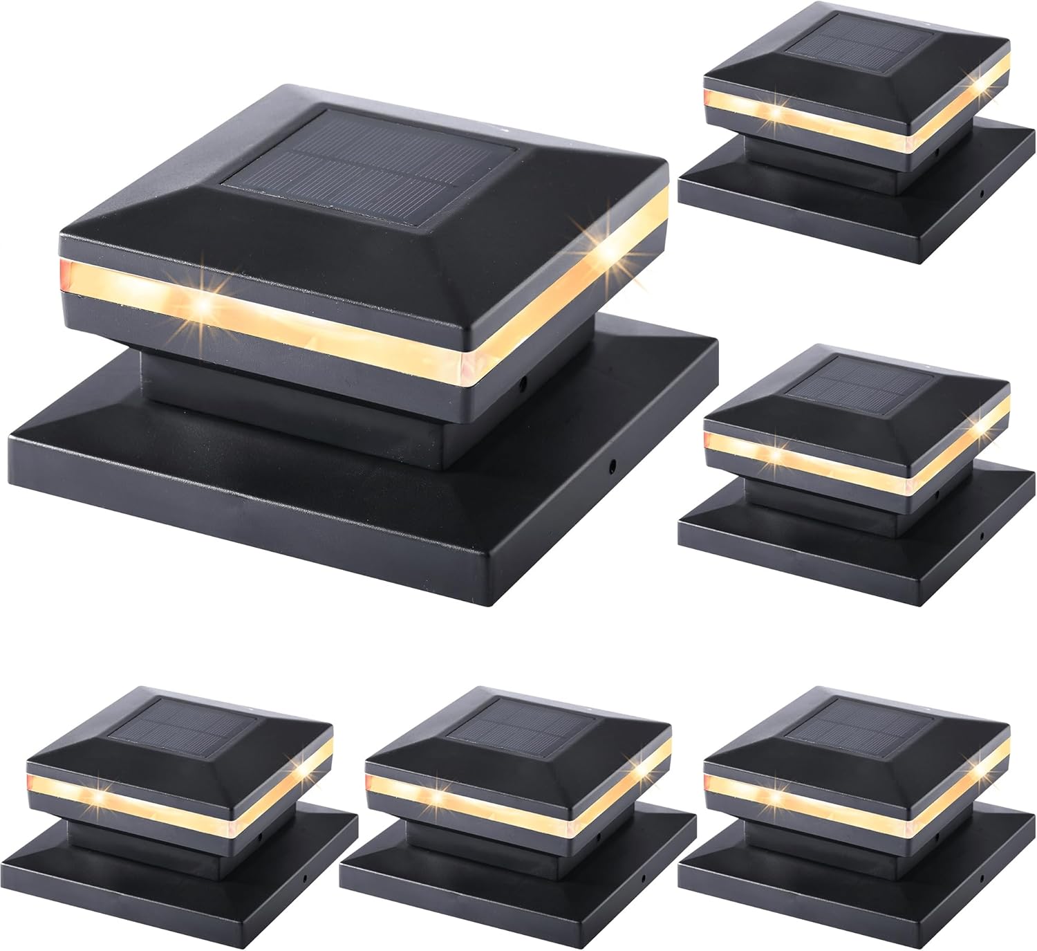 Dynaming Solar Post Cap Lights - 6 Pack for Outdoor Decor