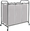 STORAGE MANIAC 3 Section Laundry Sorter - Large 35.9 Gal Cart