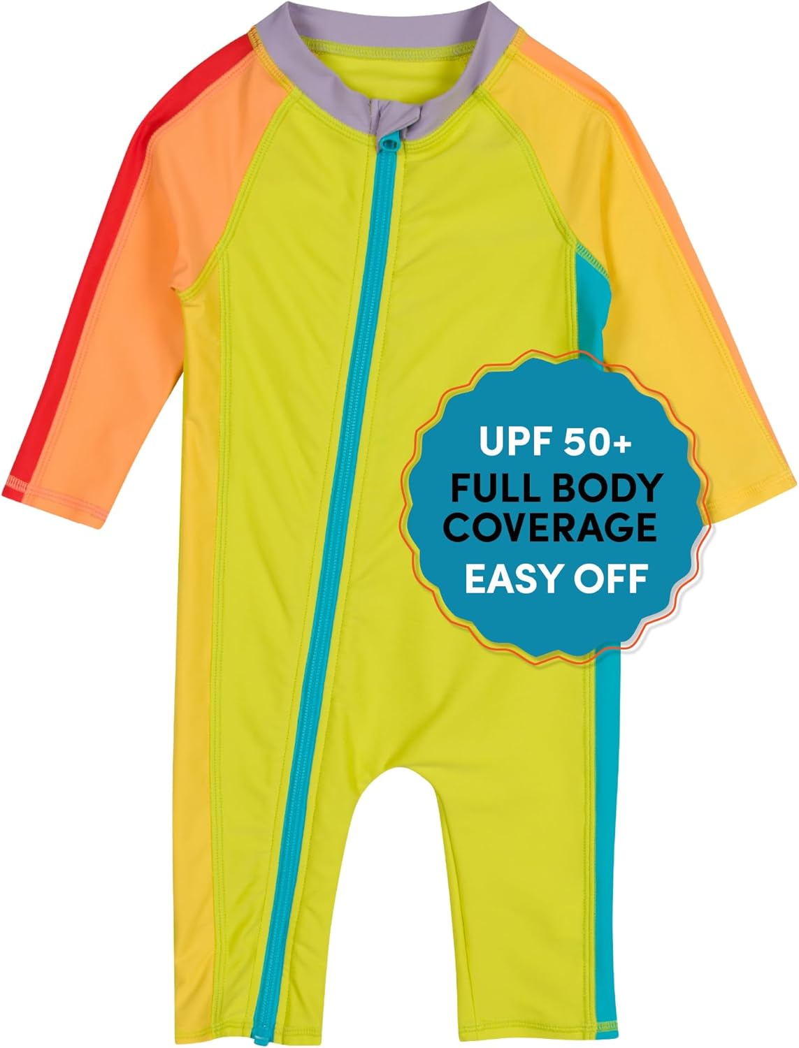 SwimZip Boys' Long-Sleeve UPF 50+ Swimsuit for Sun Safety