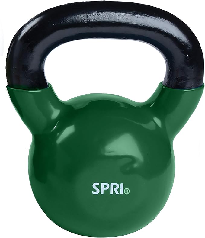 SPRI Kettlebell Weights Deluxe Cast Iron Vinyl Coated Set