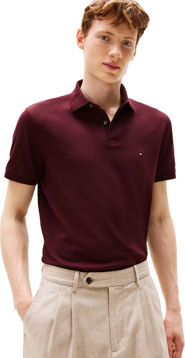 Tommy Hilfiger Mens Short Sleeve Polo Shirts with Stretch Fit