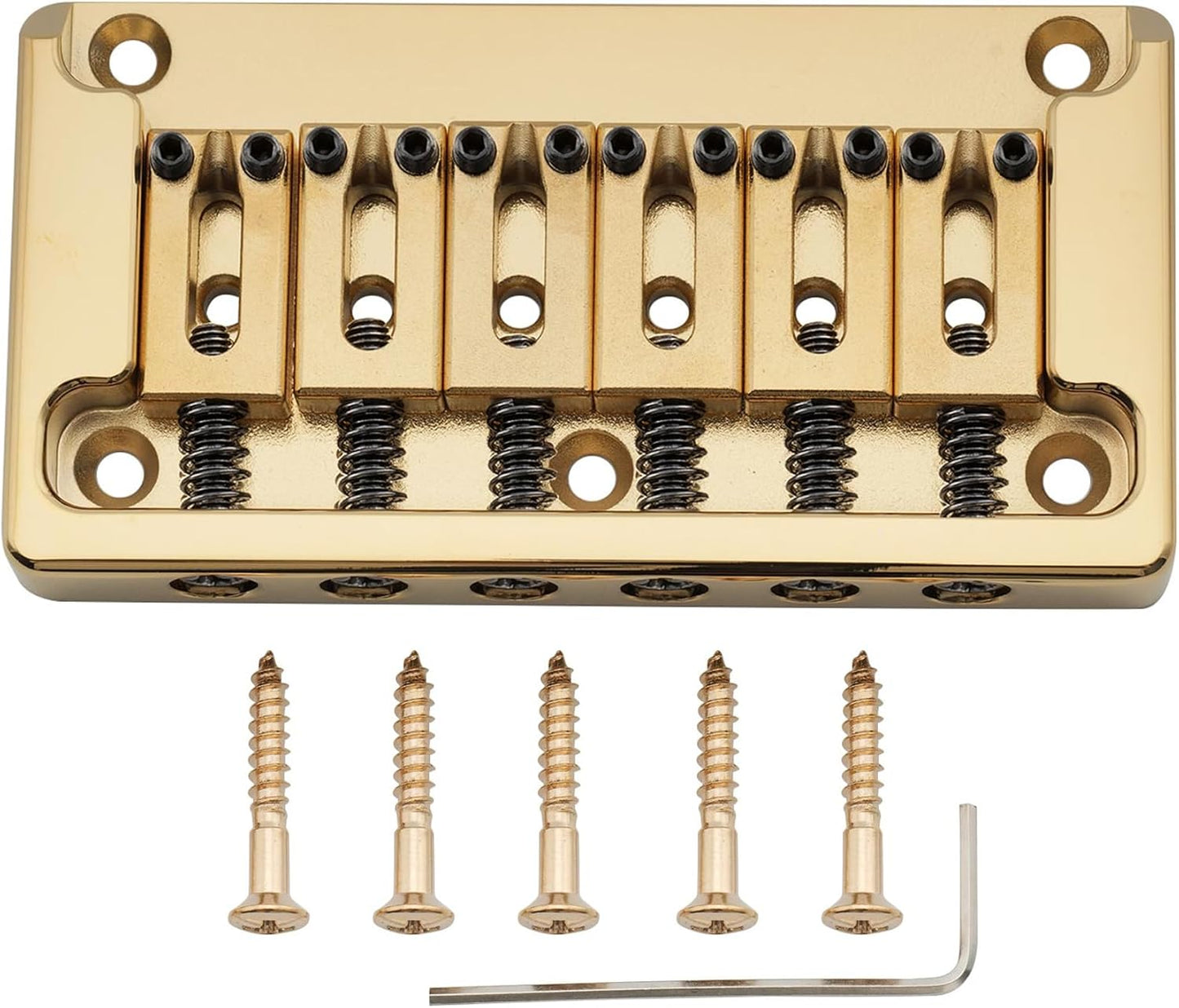 Musiclily Ultra Brass Fixed Hardtail Bridge for Strat Tele Guitars