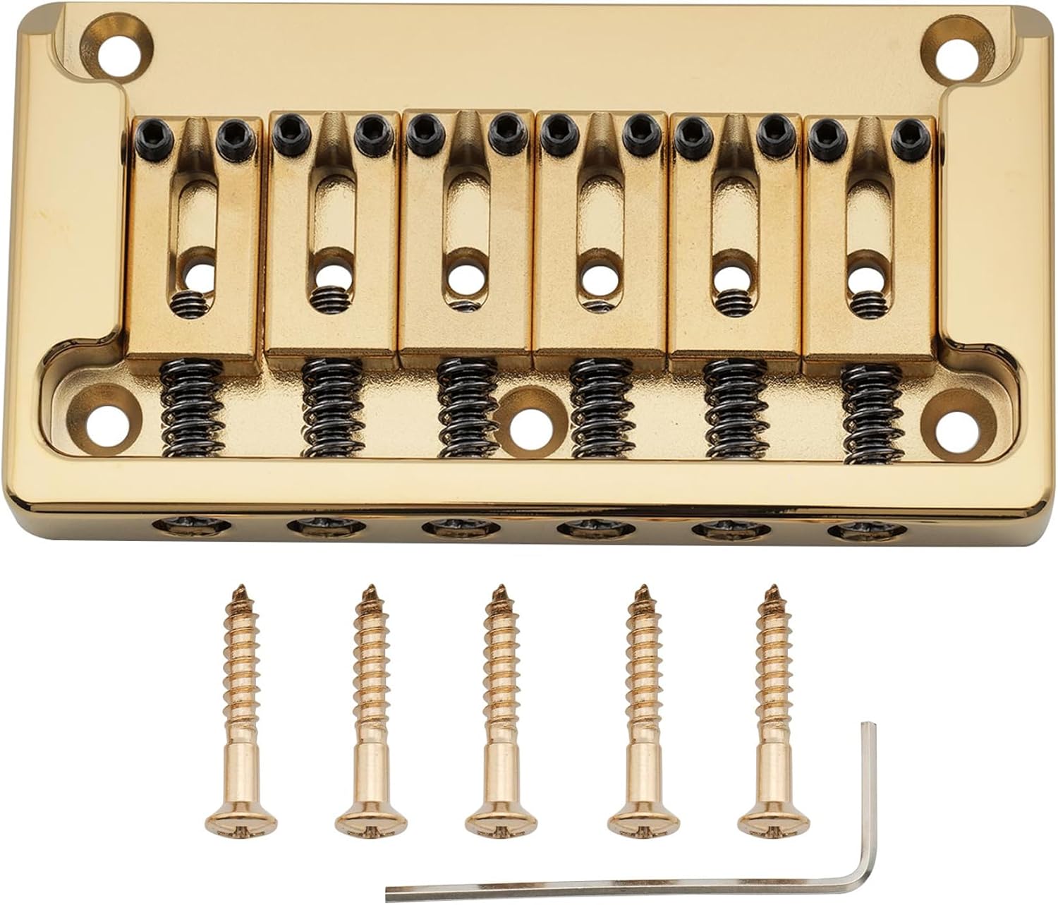 Musiclily Ultra Brass Fixed Hardtail Bridge for Strat Tele Guitars