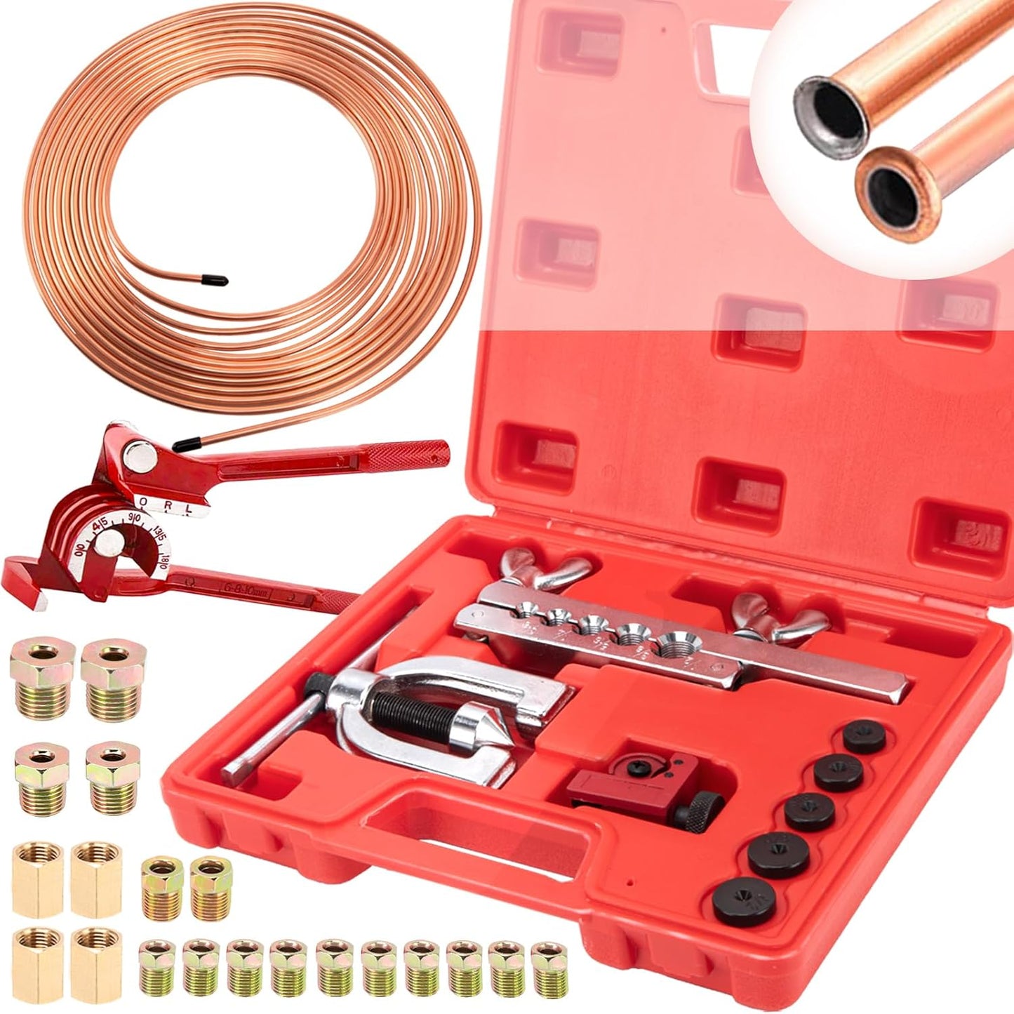 3/16in Brake Line Repair Kit with Flaring Tool and Accessories