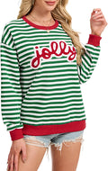 Gihuo Christmas Sweatshirts for Women Oversized Crewneck Top