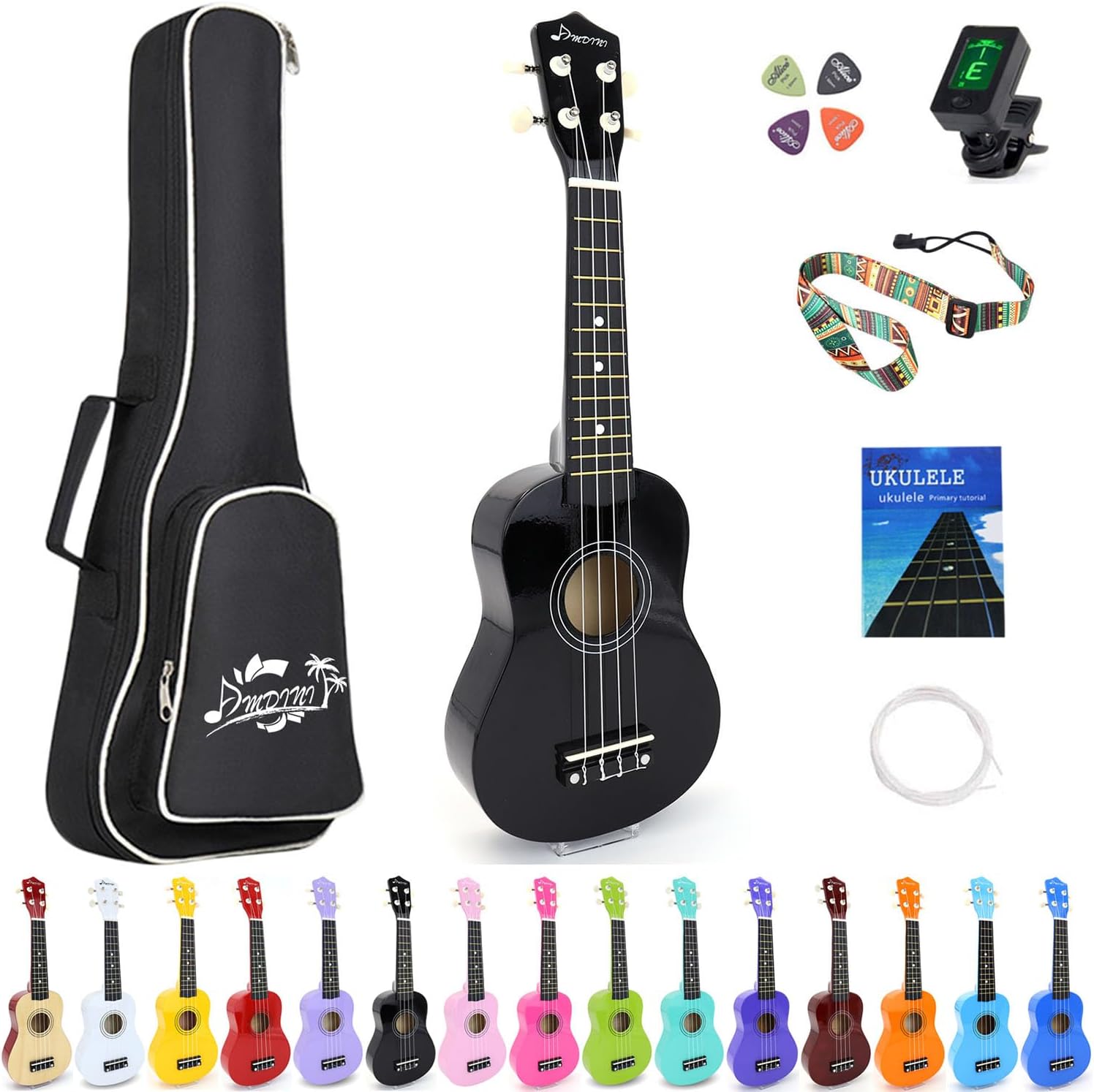21 Inch Ukulele for Beginners - Amdini Soprano Kit for All
