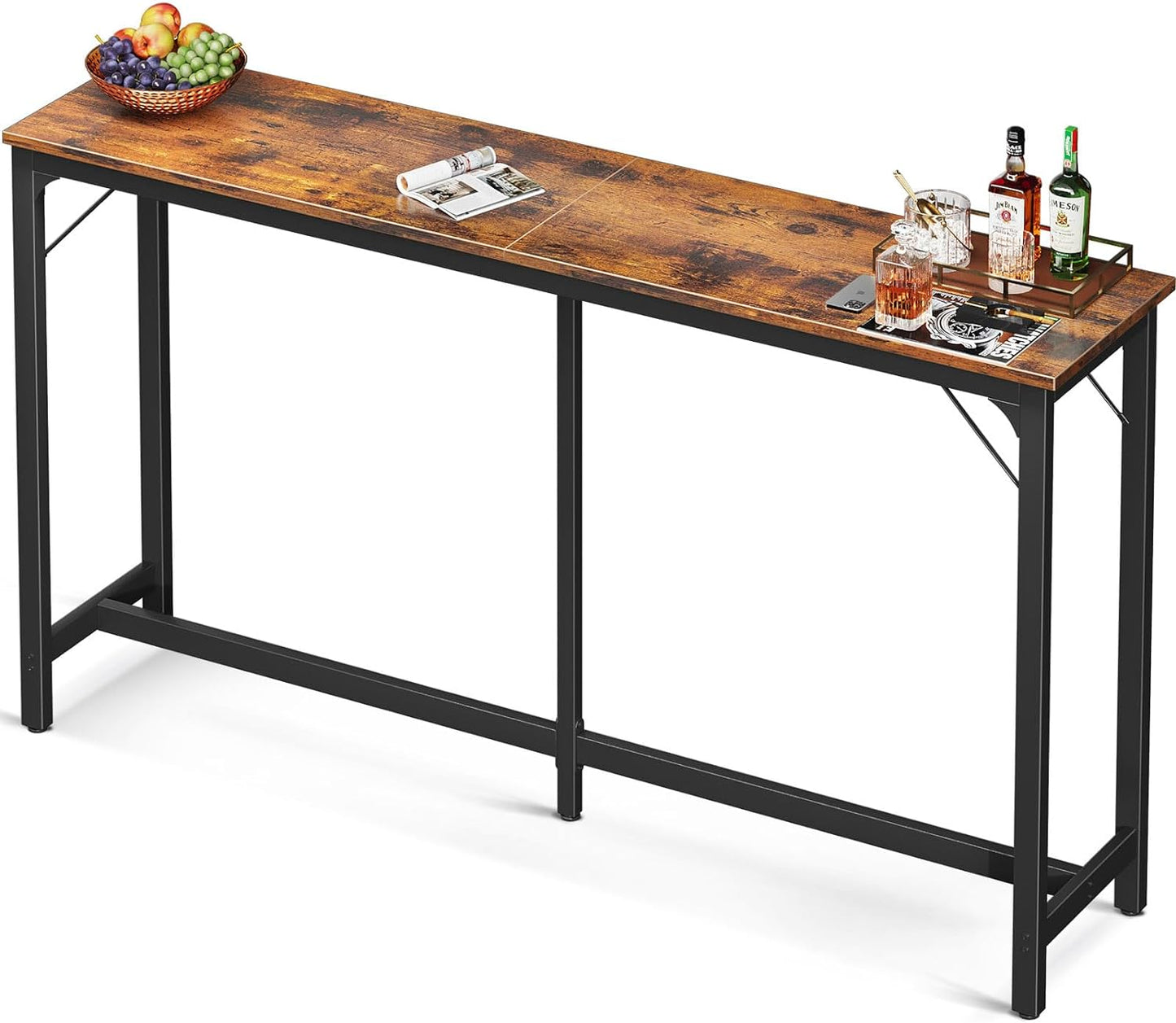 ODK 71 Inch Bar Table - Rustic Brown High Top Dining Table