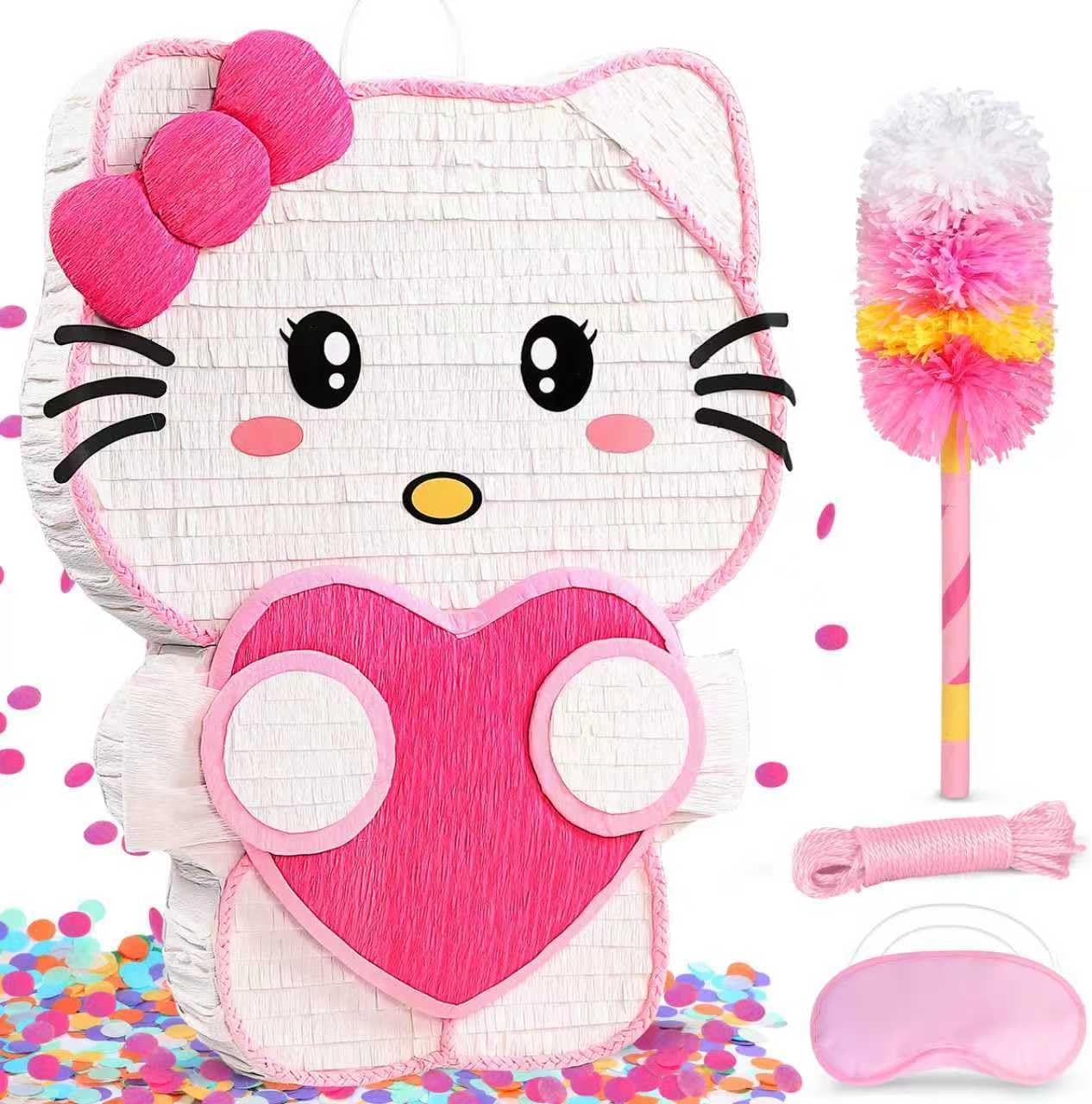 Large Pink Cat Pinata - Perfect for Girls' Birthday Parties