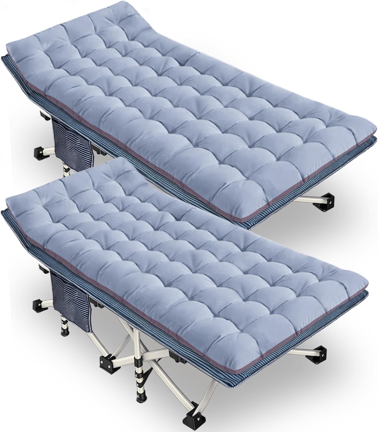 Oversize Camping Cot 79in L x 32in W with Comfortable Mattress
