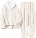 Women's Fluffy Loungewear Sleepwear Set - Warm Sherpa (Style YLPT)