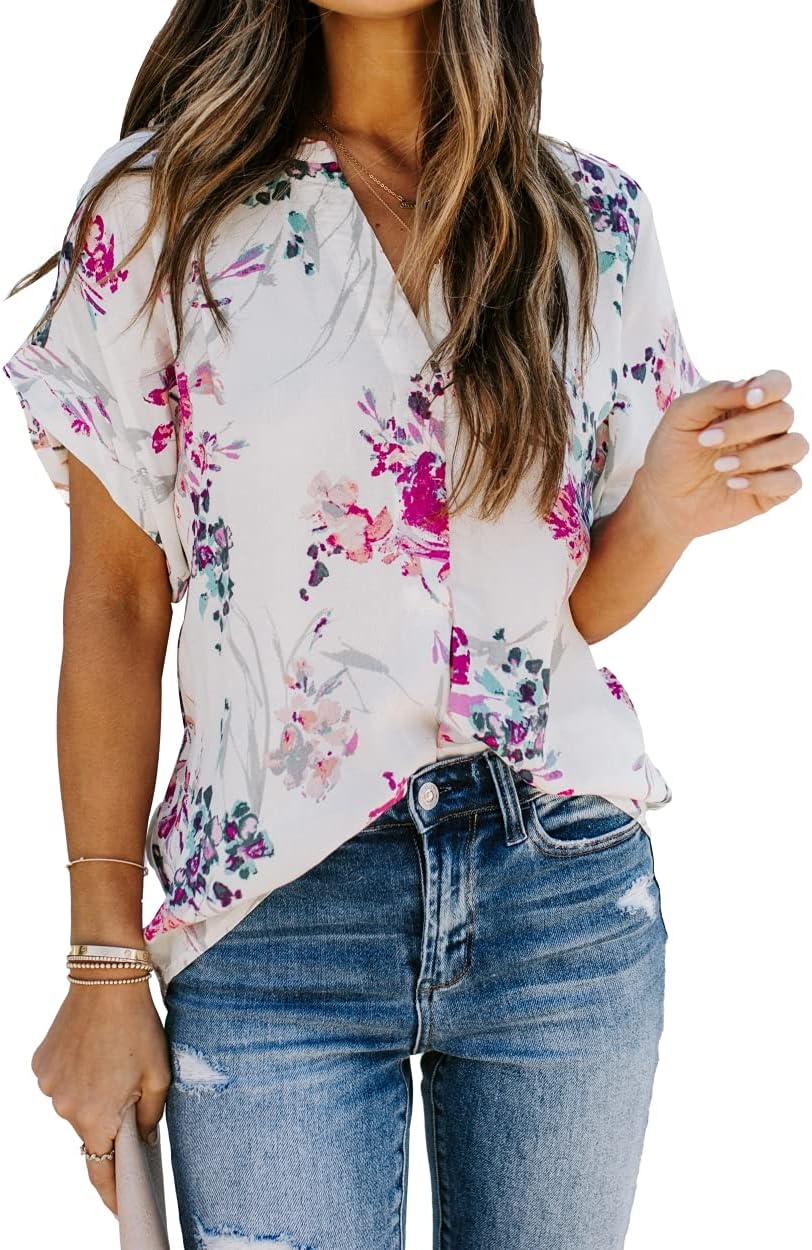 Allimy Women Summer Casual Floral Chiffon Blouses for All Occasions