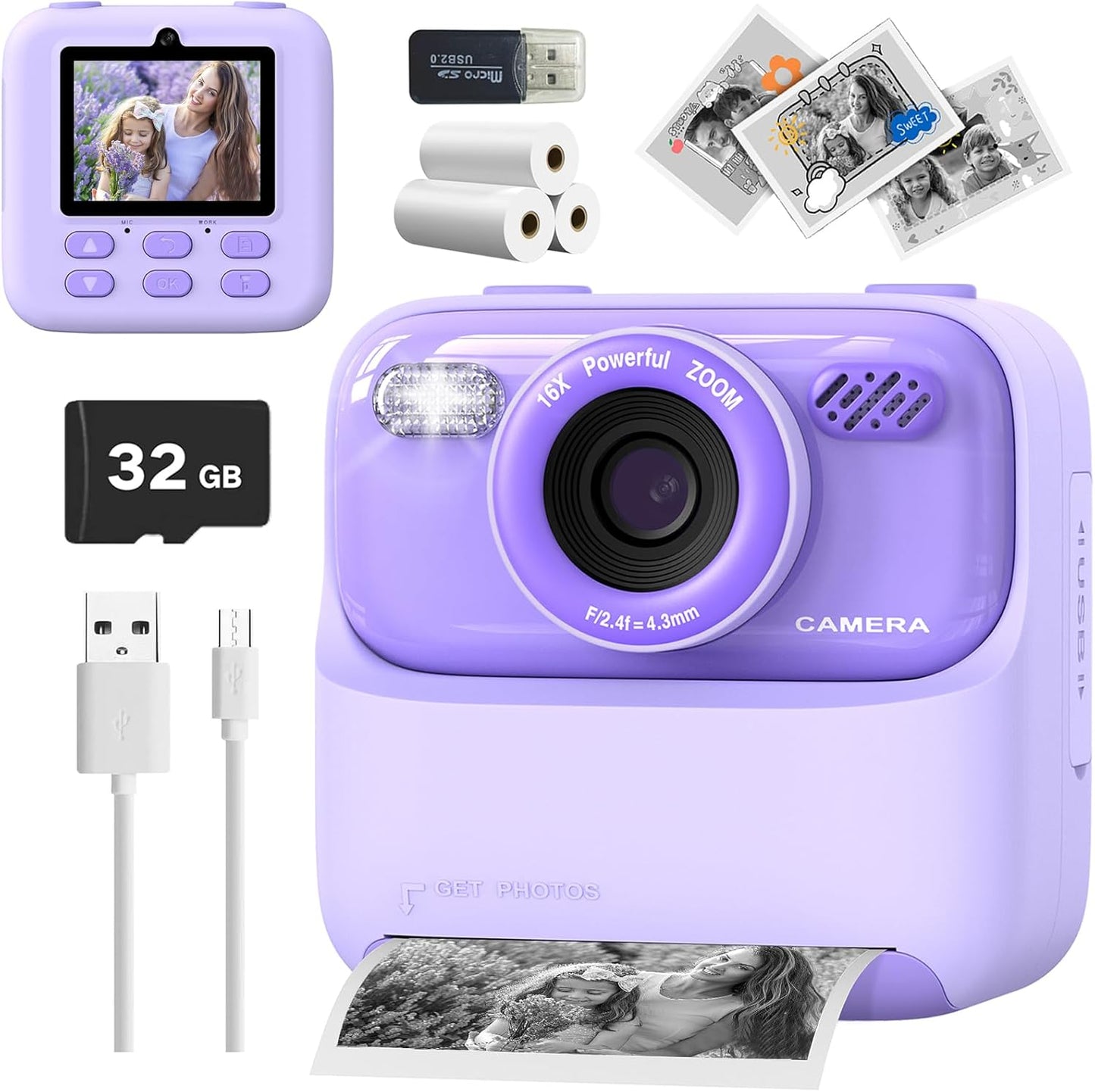 Capture Joy: Mgaolo Kids Instant Print Camera (Purple)