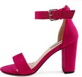 JOY IN LOVE Womens Chunky Block High Heels Ankle Strap Sandals