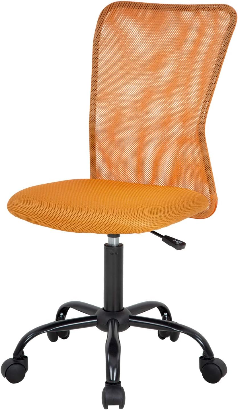 Ergonomic Mid Back Mesh Desk Chair with Lumbar Support in Orange