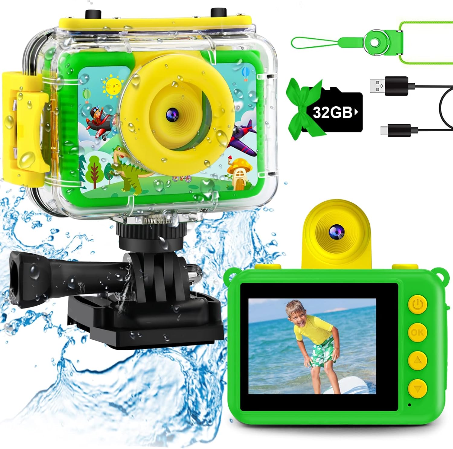 GKTZ Kids Waterproof Underwater Camera for Adventurous Fun