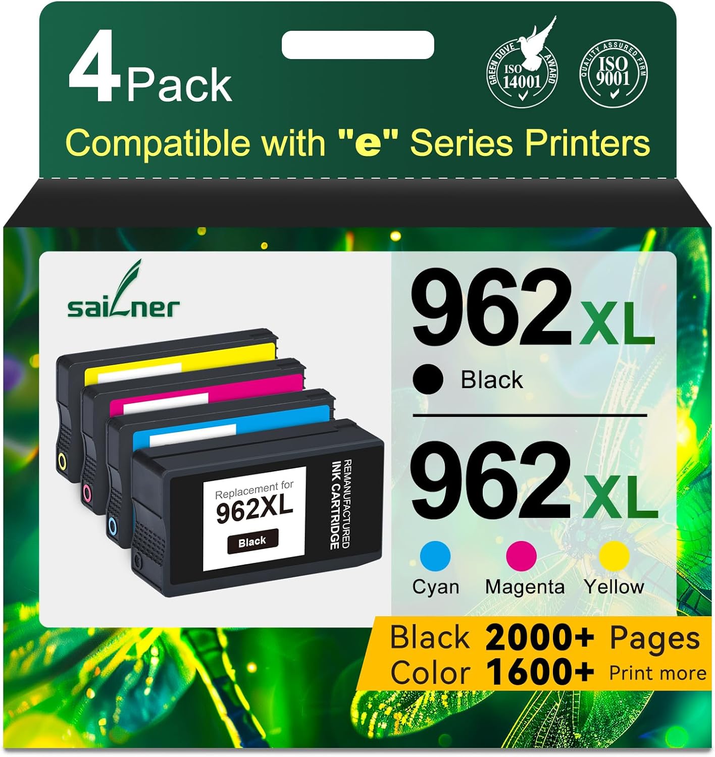 SAILNER 962XL Ink Cartridges Combo Pack for HP Printers