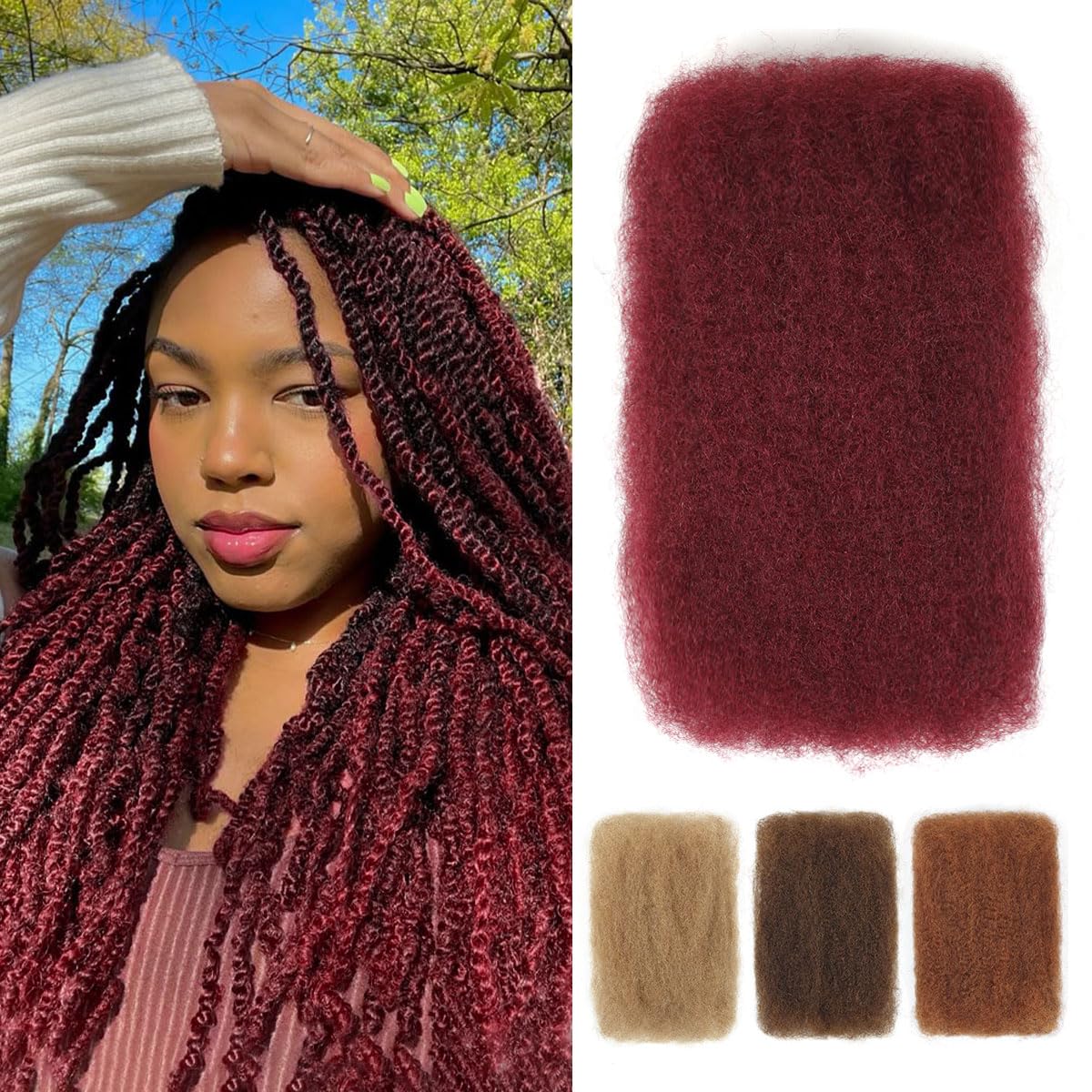 18 Inch Afro Kinky Bulk Human Hair for Dreadlocks and Braiding