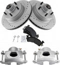 TRQ Front Metallic Pads Performance Rotor & Caliper Kit - Direct Fit