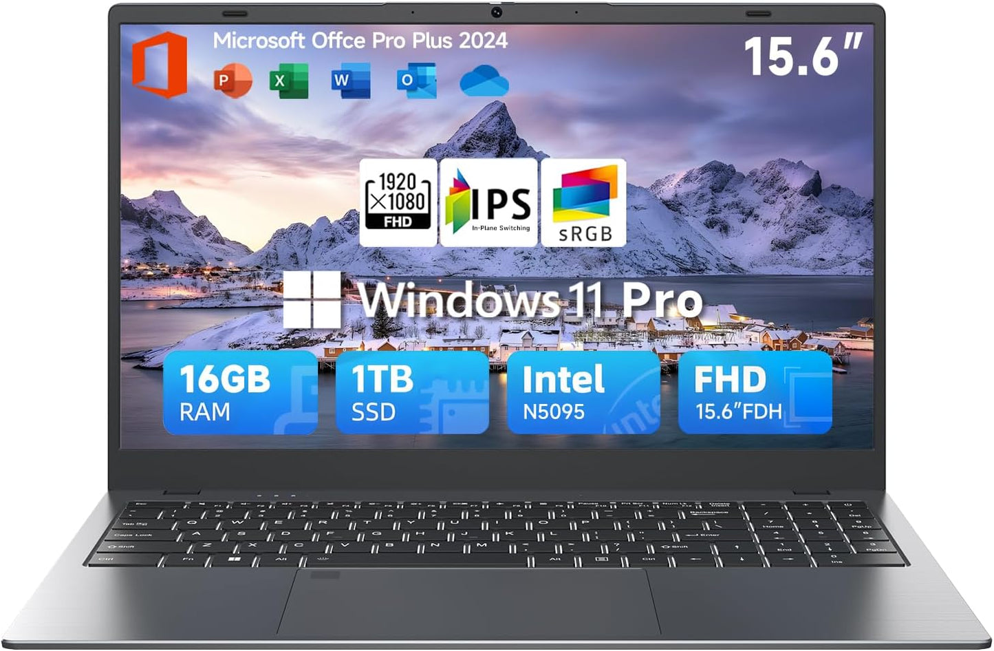 Powerful 15.6 Laptop with N5095 Processor and 16GB RAM