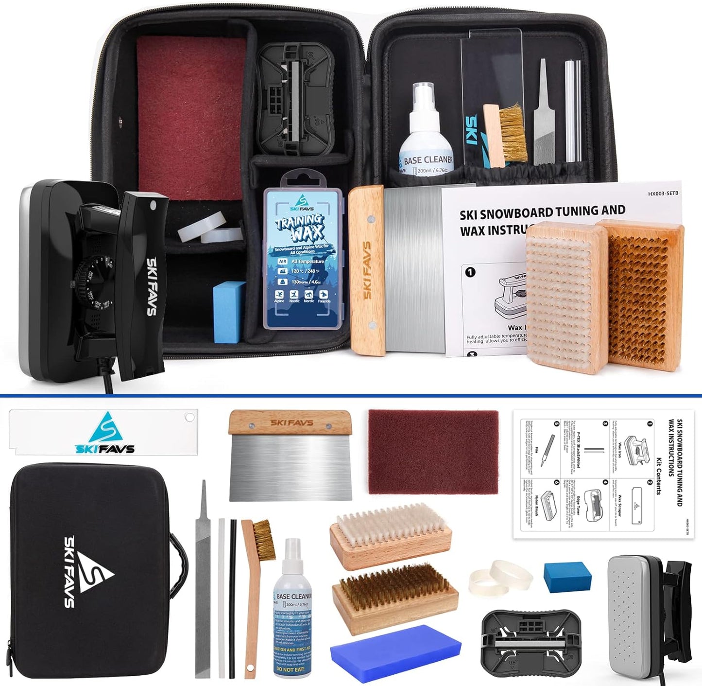 Ski Snowboard Wax Kit for Professional Tuning and Waxing