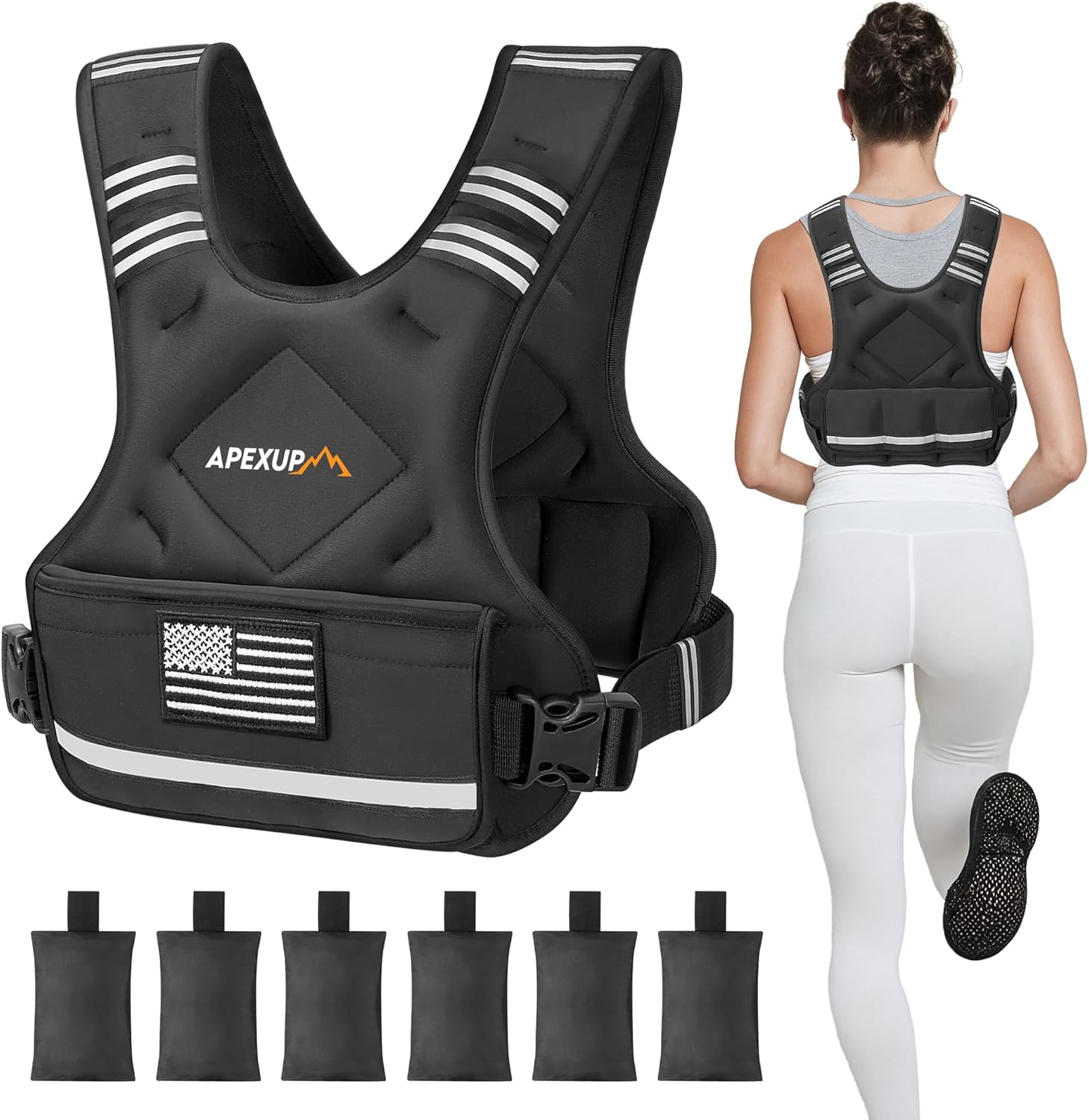 APEXUP Adjustable Weighted Vest for Strength Training and Running
