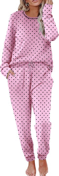 Ekouaer Pajamas Women's Long Sleeve PJ Set Soft 2 Piece Loungewear is