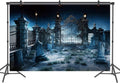 DASHAN 12x10ft Halloween Backdrop Gloomy Misty Woods - Scary Graveyard
