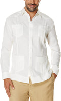 Cubavera Men's 100% Linen Four-Pocket Long Sleeve Guayabera - Relaxed