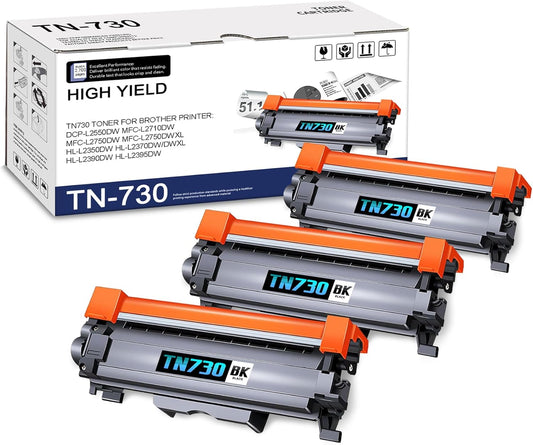 High Yield TN730 Toner 3-Pack - Compatible Brother Printers