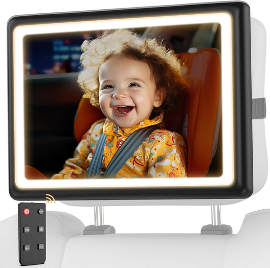 360 Clear Night Vision Baby Car Mirror with Light