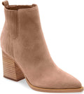 Imily Bela Womens Suede Ankle Boots Pointed Toe Mid Heel - Fur Lined