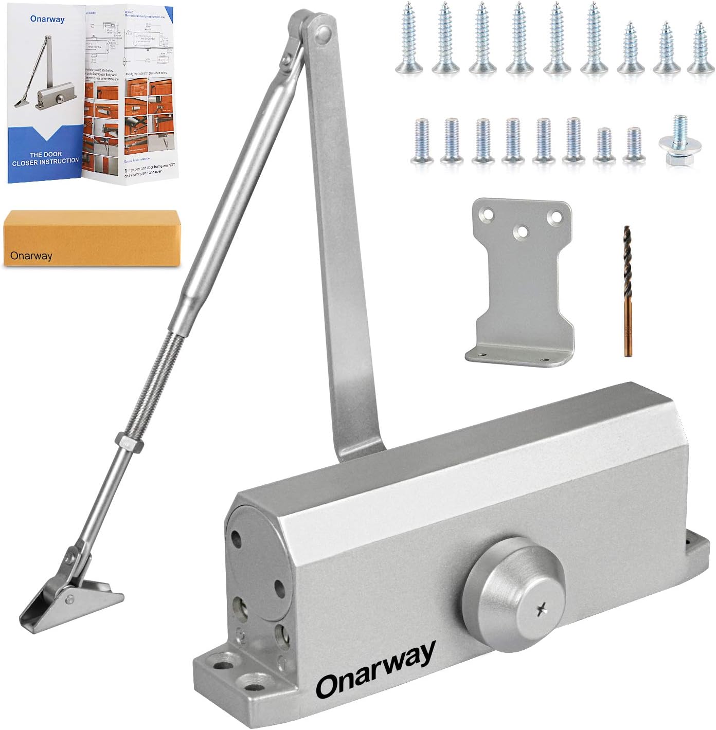 Onarway Adjustable Hydraulic Door Closer for Home & Commercial Use