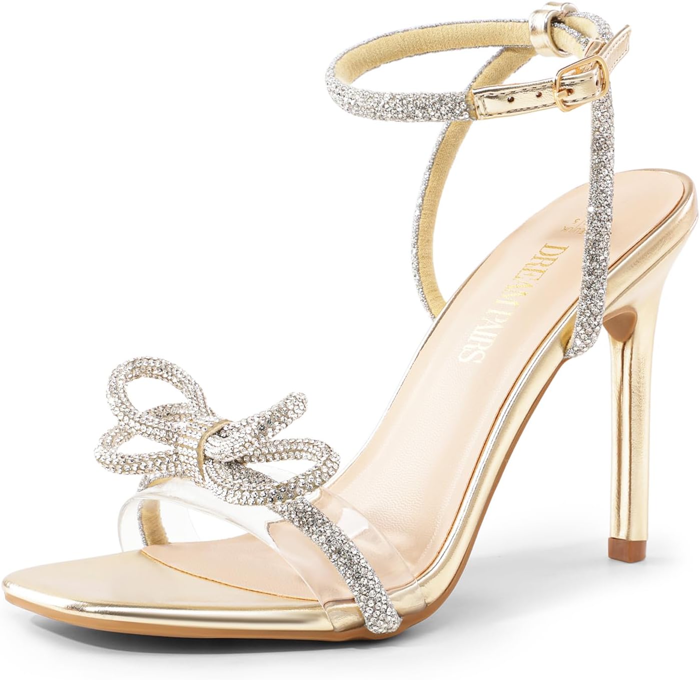 DREAM PAIRS Women's Double Bowknots Crystal Sandals for Events