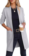 Cardigan Sweater for Women - Long Sleeve Open Front Knit Coatigan