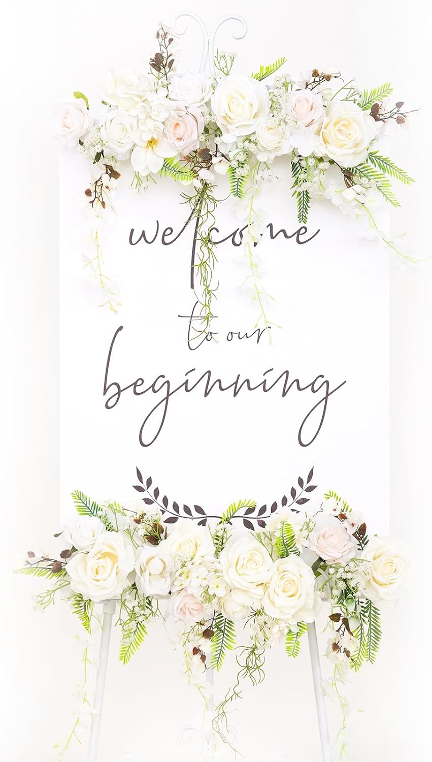 Pack of 2 Wedding Arch Decorations with Beautiful Floral Swag