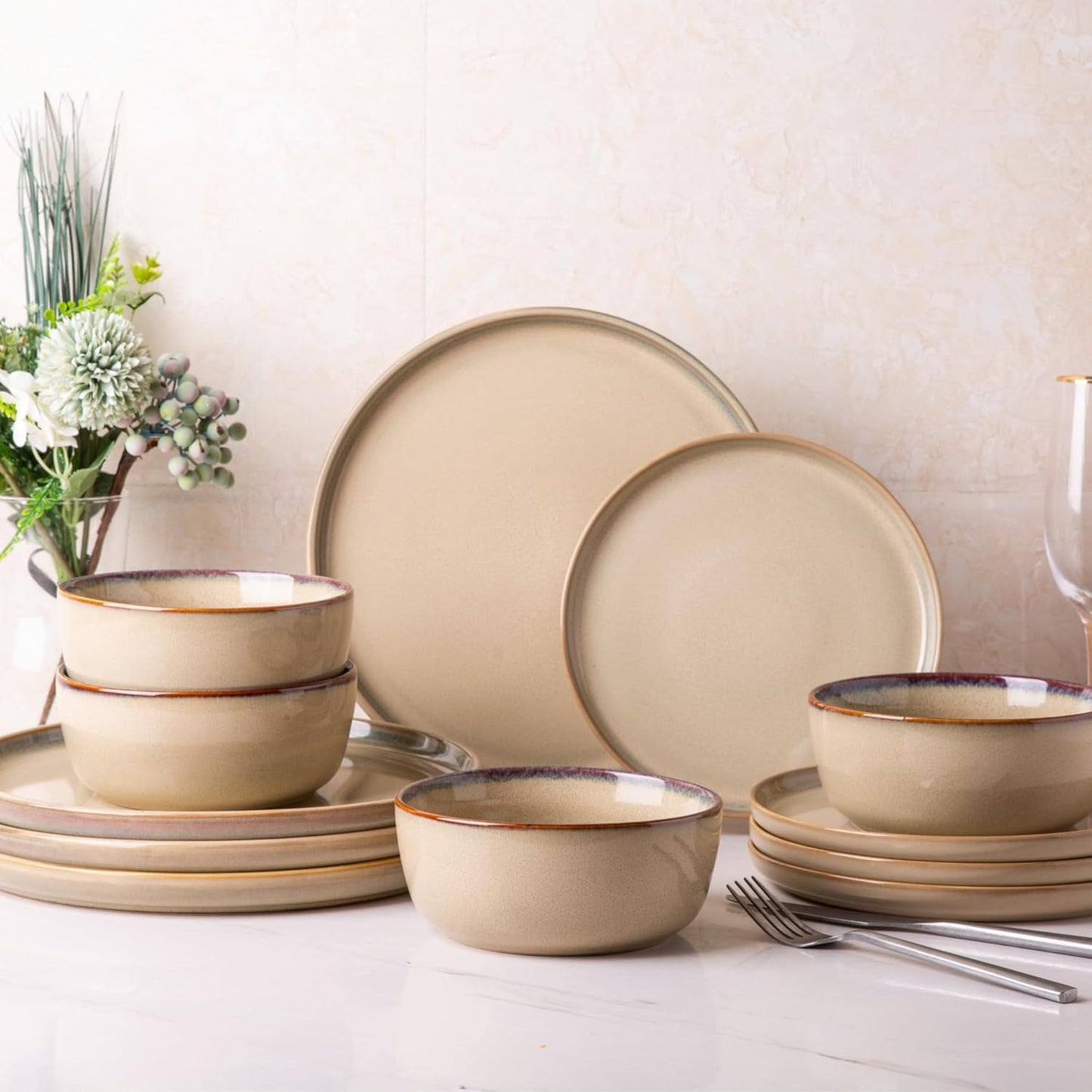 AmorArc Stoneware Dinnerware Sets for Stylish Dining Experience