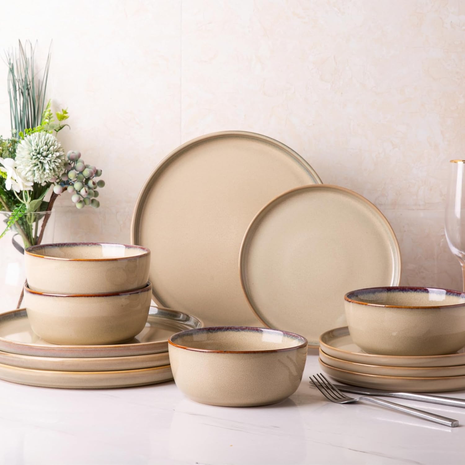 AmorArc Stoneware Dinnerware Sets for Stylish Dining Experience
