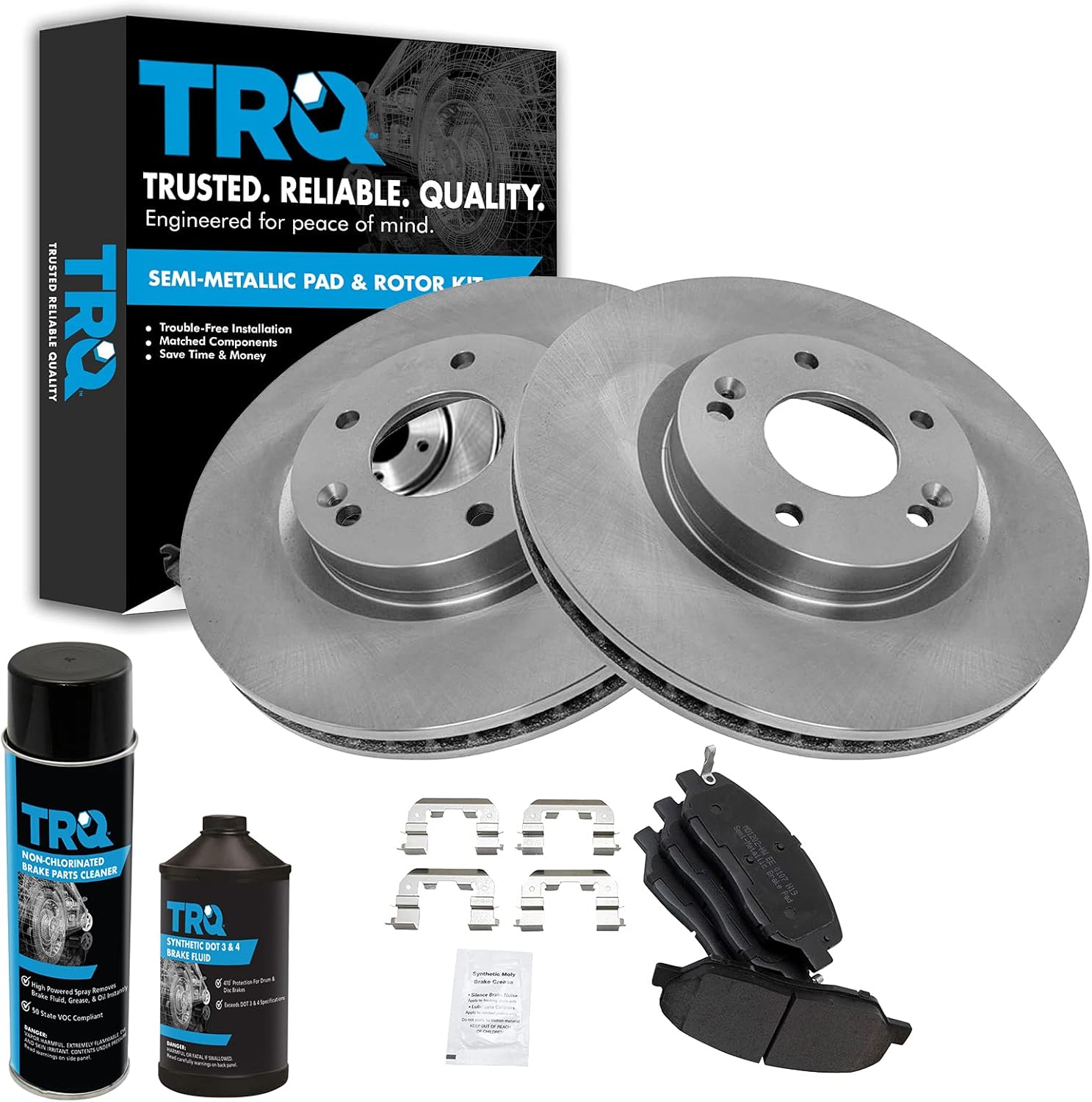 TRQ Front Brake Pad & Rotor Kit for 2007-2009 Hyundai Santa Fe