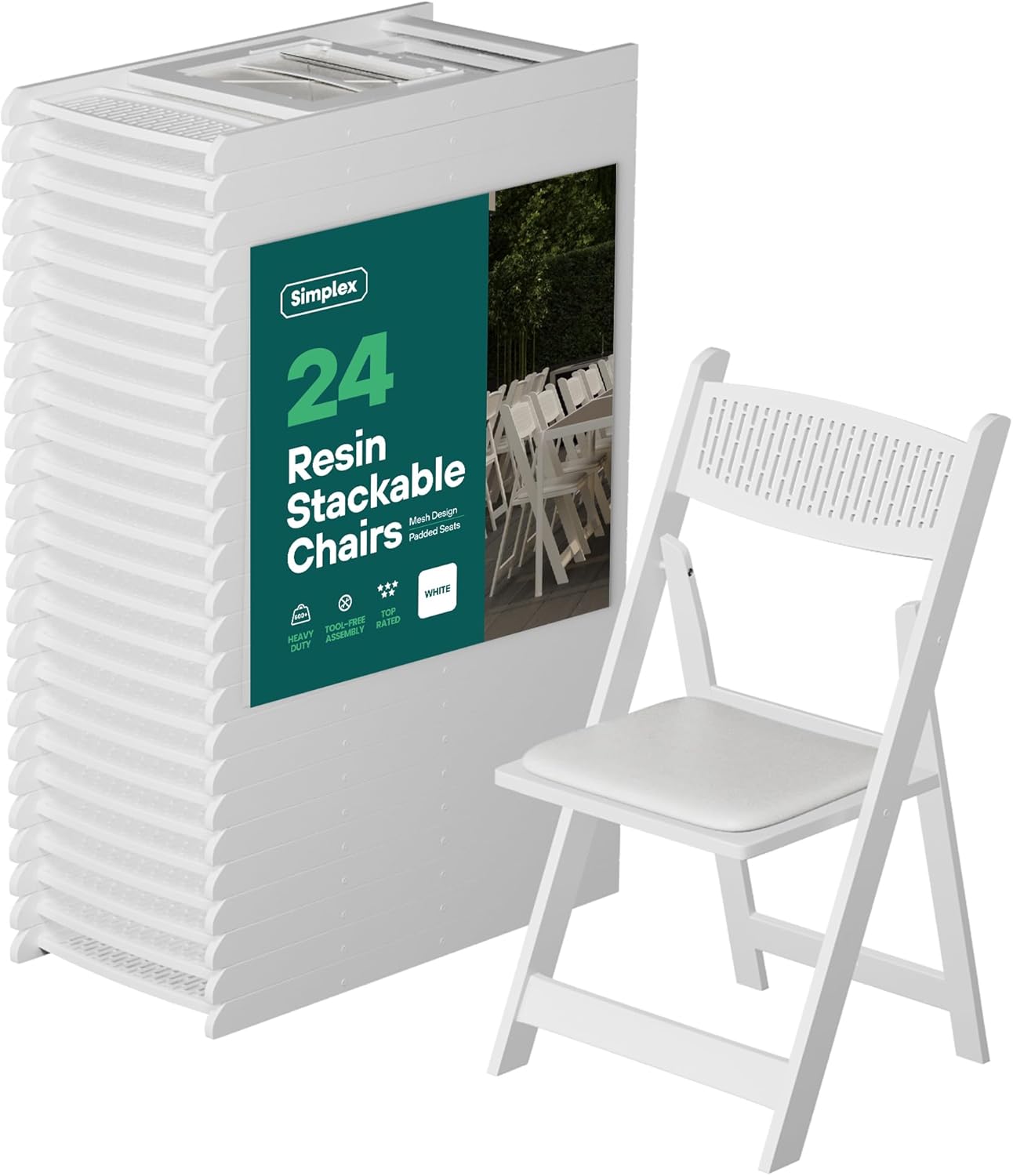 Lightweight Stackable Padded Chairs (24 Pack)