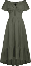 Scarlet Darkness Renaissance Dress for Women - Off Shoulder Cotton Fit