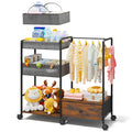 BBLIKE 3in1 Diaper Caddy Organizer in Black & Brown - Rolling Nursery