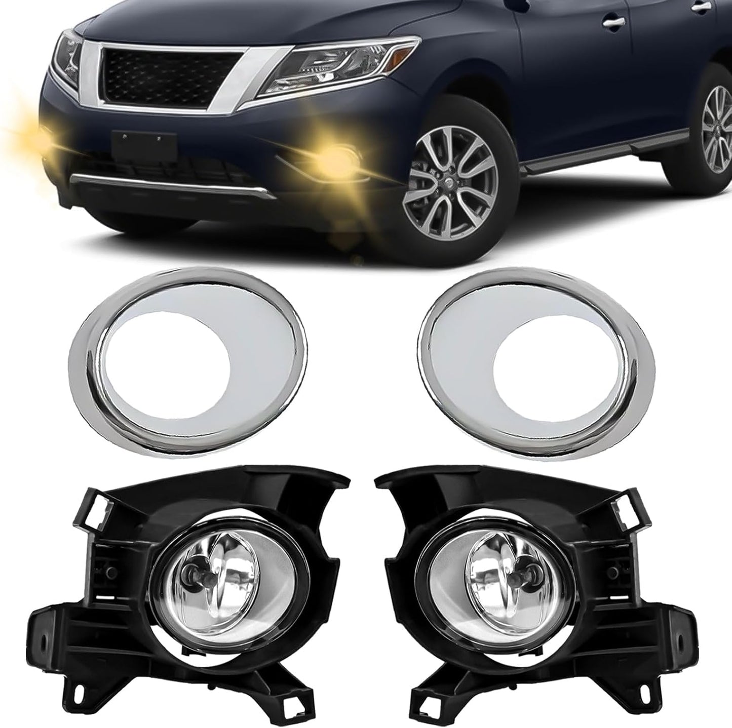 Halogen Fog Lights for 2013-2016 Nissan Pathfinder - Bright & Durable