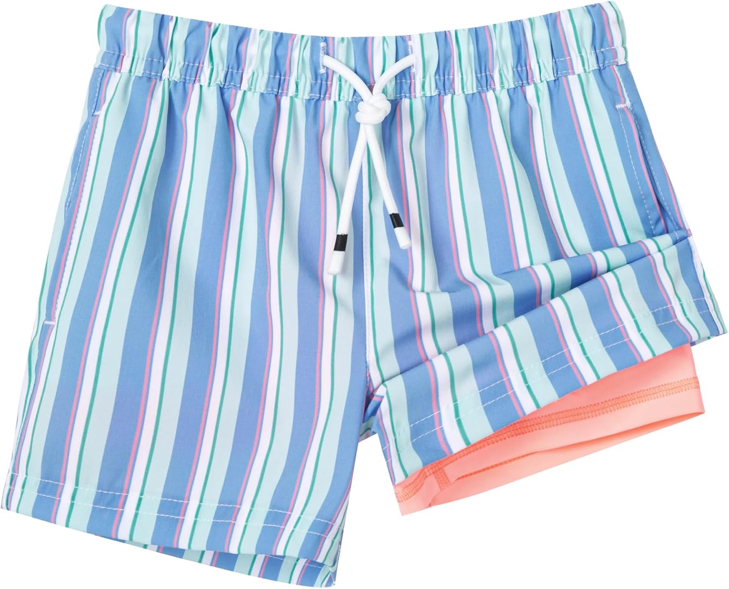 SURF CUZ Boys Swim Trunks with Boxer Brief Liner for Kids